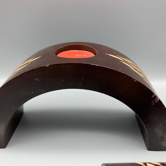 Rare set of 3 Nesting Arched Wood Tealight Candle Holders Purchased in Dubai - Picture 10 of 10